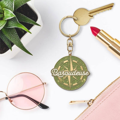 Porte-clés Paillettes Baroudeuse – Accessoire Cadeau Femme Fun et Brillant JOY!