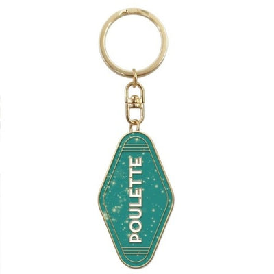 Porte-clés paillettes Poulette – Porte-clés rétro humoristique | Joy Cadeaux JOY!