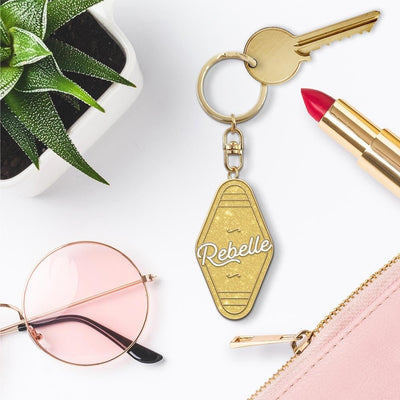 Porte-clés paillettes Rebelle – Porte-clés rétro brillant | Joy Cadeaux JOY!