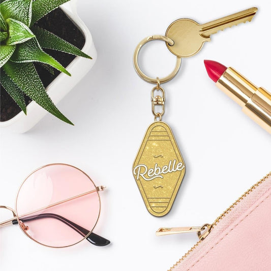 Porte-clés paillettes Rebelle – Porte-clés rétro brillant | Joy Cadeaux JOY!