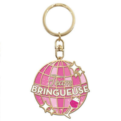 Porte-clés paillettes Team Bringueuse – Accessoire fun rétro | Joy Cadeaux JOY!