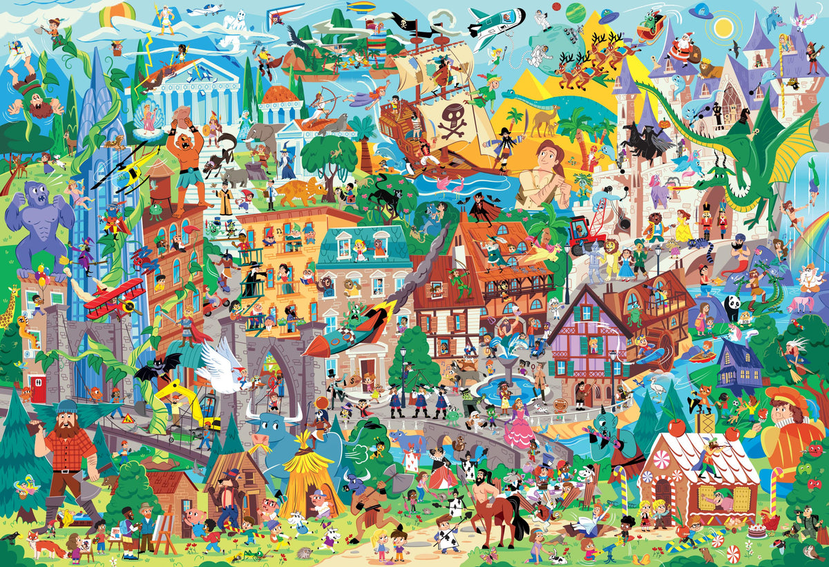 Poster géant rempli de personnages avec 127 héros à retrouver
