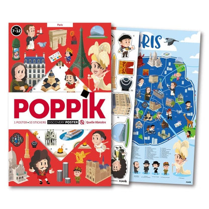 Poster Poppik “Paris” (Quelle Histoire) + 53 stickers repositionnables – Dès 7 ans poppik
