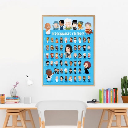 Poster Poppik “Personnages célèbres” (Quelle Histoire) + 44 stickers – Bilingue FR/EN (7–12 ans) poppik