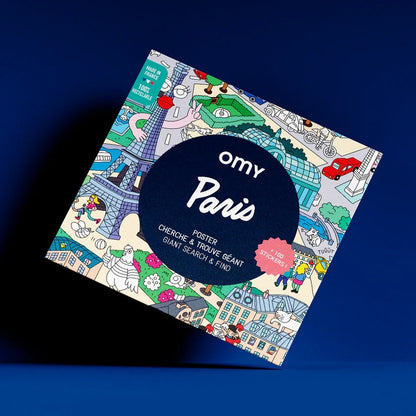 Poster Géant Cherche & Trouve Paris OMY avec 100 Stickers omy
