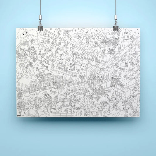 Poster Géant à Colorier OMY – I ❤️ Winter | Coloriage Hiver 70x100 cm omy