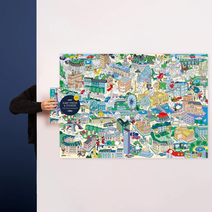 Poster Géant Cherche & Trouve Paris OMY avec 100 Stickers omy