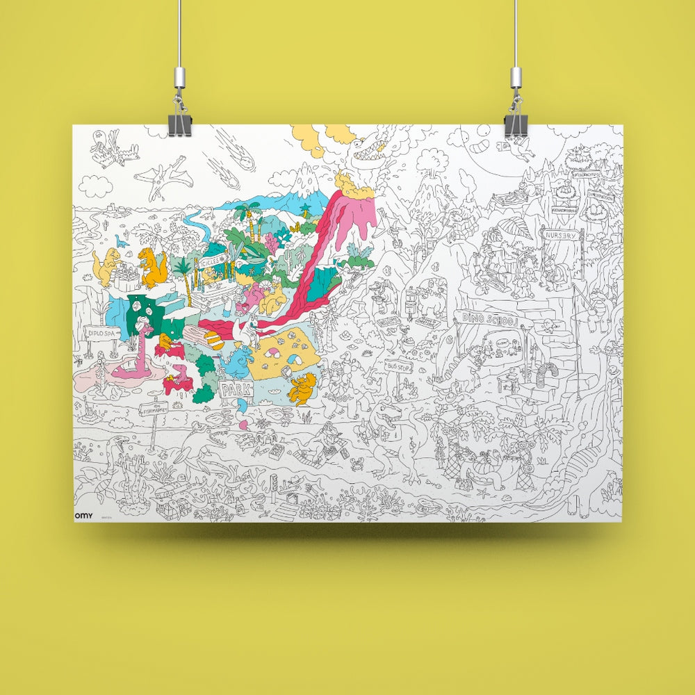 OMY – Poster géant à colorier DINOS – 70 x 100 cm omy