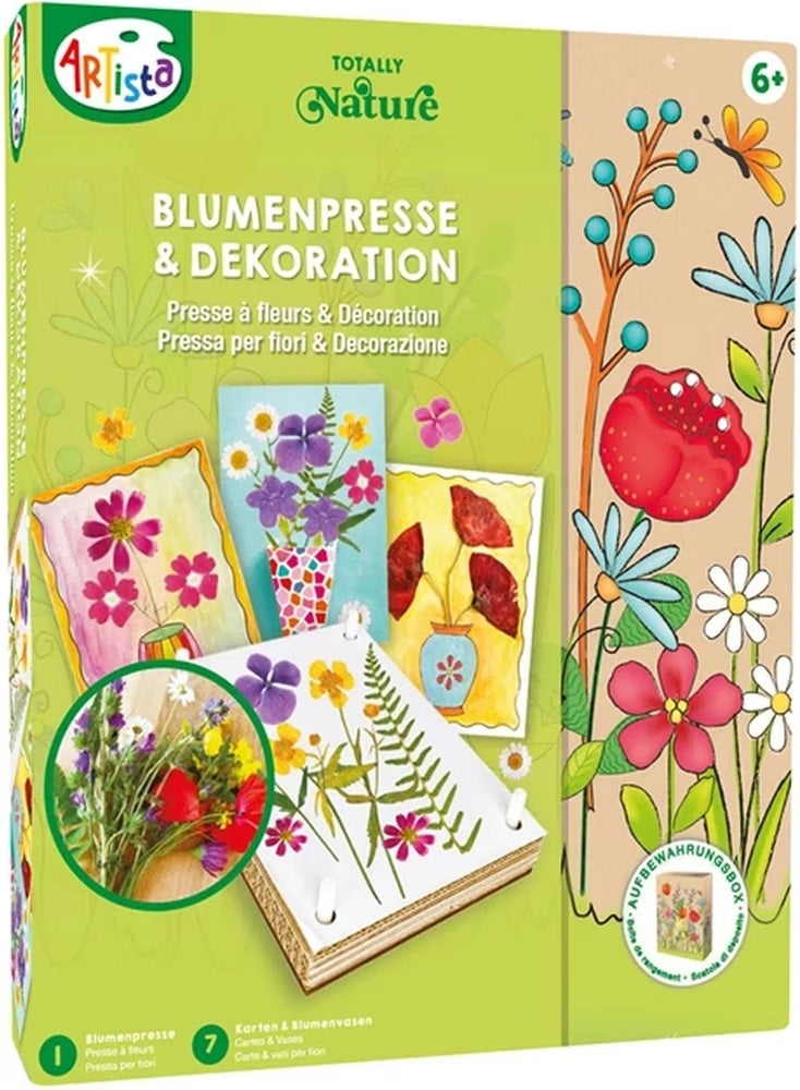 Coffret créatif Artista avec presse à fleurs et matériel de décoration