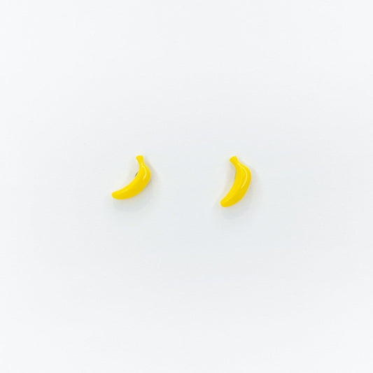 Boucles d’oreilles en porcelaine Banane – Puces peintes à la main en acier inoxydable | La Petite Épicerie LA PETITE EPICERIE