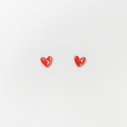 Boucles d’oreilles en porcelaine Cœur – Puces peintes à la main en acier inoxydable | La Petite Épicerie LA PETITE EPICERIE