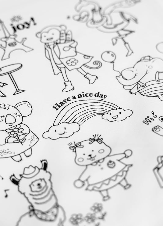 Pyjama à Colorier "Animaux Rigolos" – Mixte | Coffret créatif JOY! avec feutres JOY!