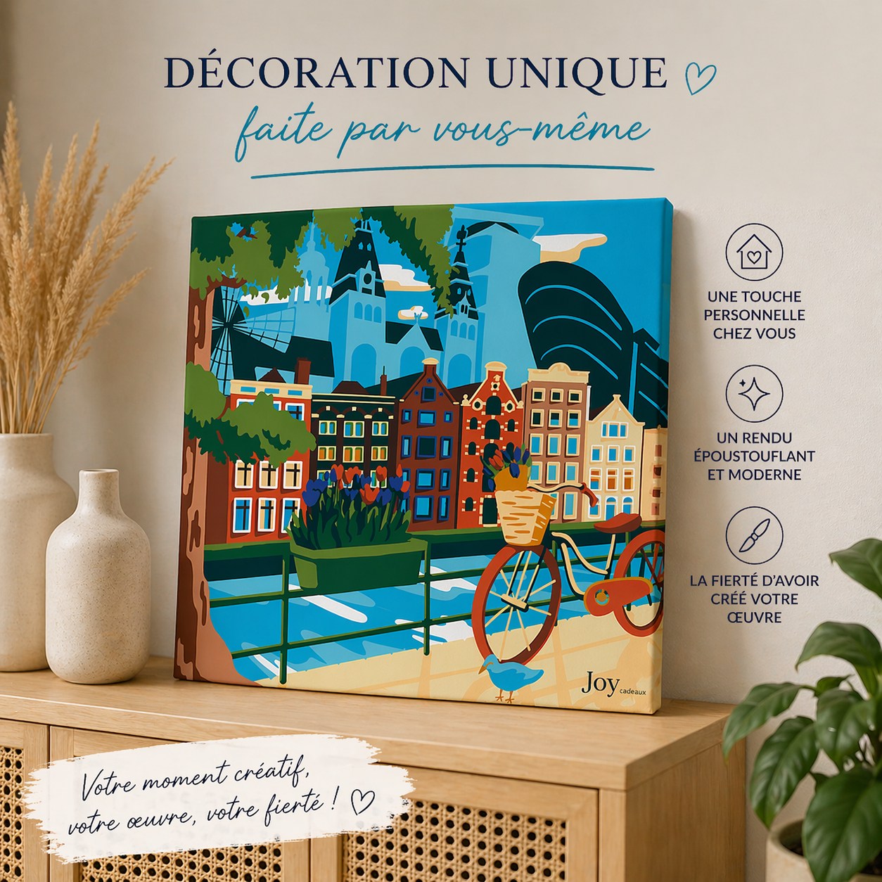 Kit Peinture par Numéros Amsterdam 30x30 cm – Activité Créative Ado & Adulte | Joy Cadeaux JOY!