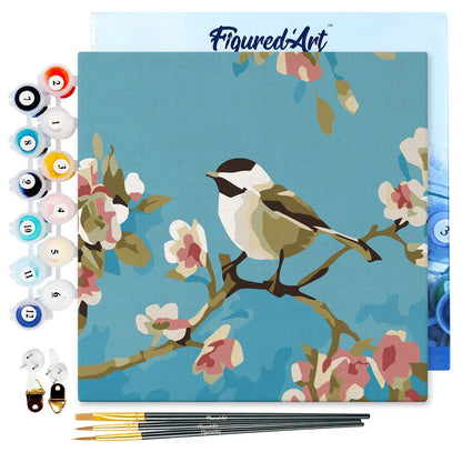 Mini Peinture par Numéros avec cadre Oiseau Figured'art