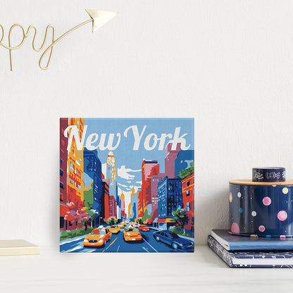 Mini Peinture par Numéros - Kit DIY 20x20cm avec cadre New York Figured'art