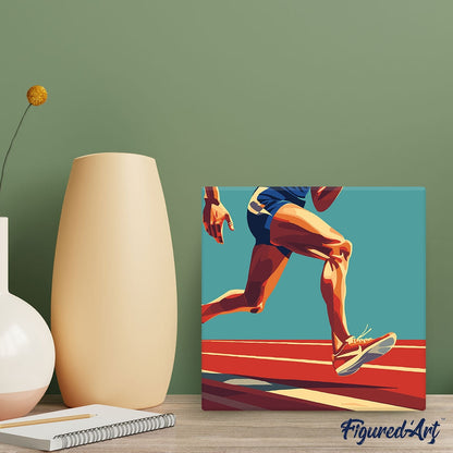 Mini Peinture par Numéros 20x20cm avec cadre Affiche sportive Athlétisme Figured'art