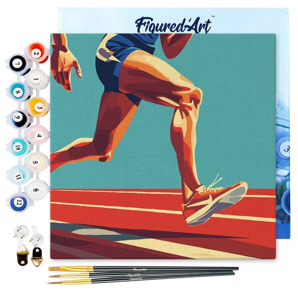 Mini Peinture par Numéros 20x20cm avec cadre Affiche sportive Athlétisme