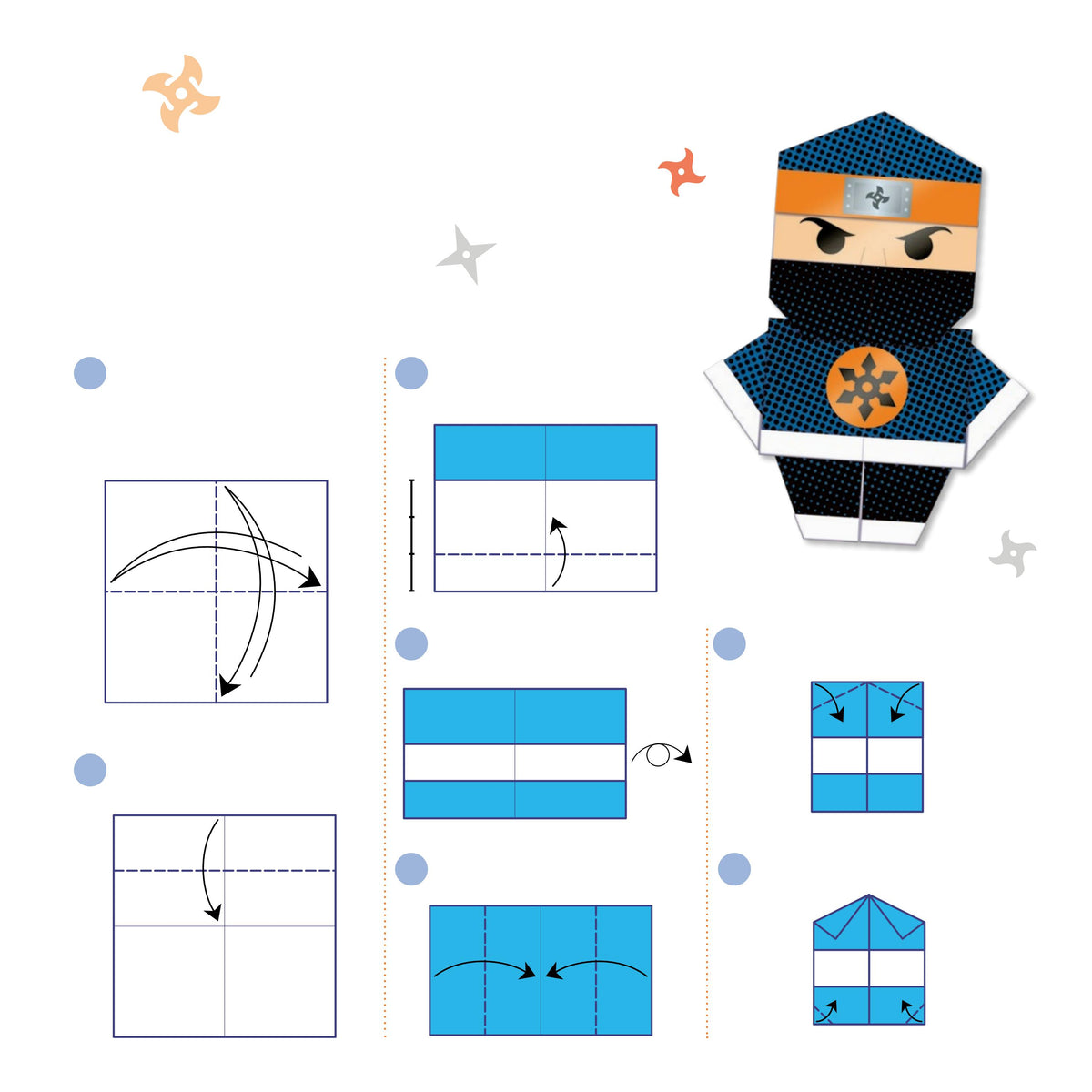 Sabre ninja en origami à réaliser en suivant le modèle pas à pas