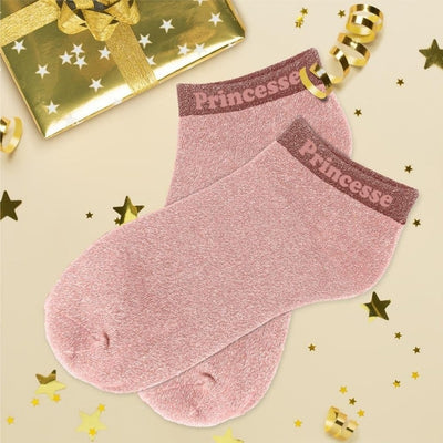 Socquettes Pailletées Colorées à Mot Fantaisie “Princesse” – Taille Unique 36/42 JOY!
