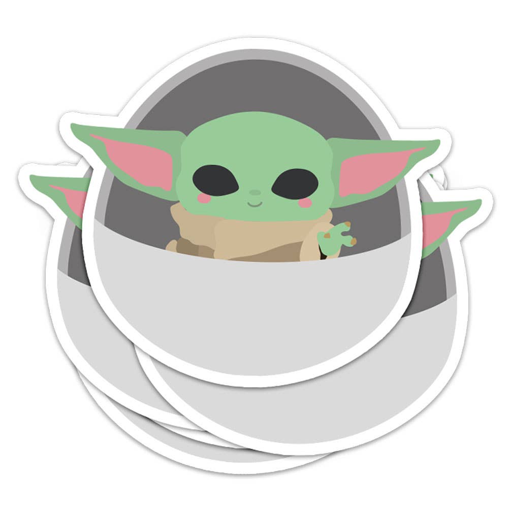 Sticker Baby Yoda Grogu Star Wars – Autocollant Kawaii Mandalorian Studio Inktvis B.V.