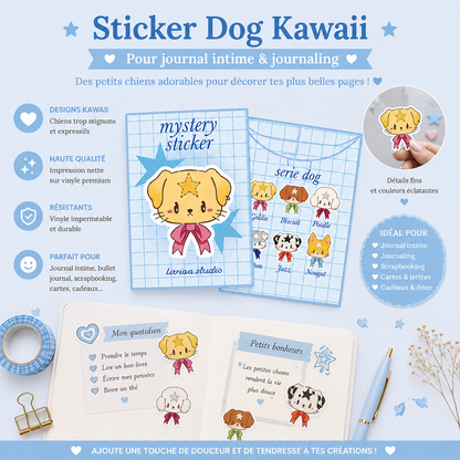 Mystery Sticker Série Dog – Sticker Chien Kawaii Mystère à Collectionner Liviaa.studio
