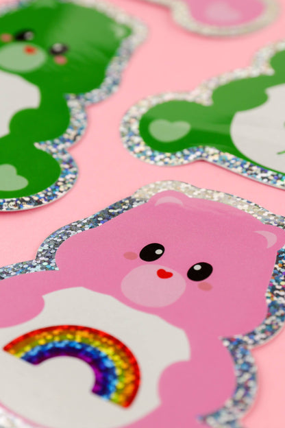 Autocollant pailleté Care Bear avec arc-en-ciel Studio Inktvis B.V.