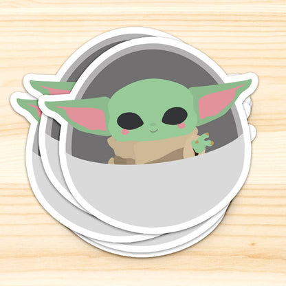 Sticker Baby Yoda Grogu Star Wars – Autocollant Kawaii Mandalorian Studio Inktvis B.V.