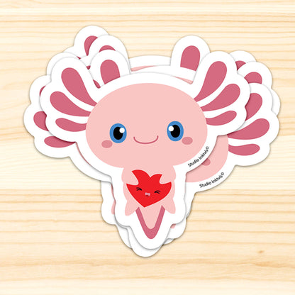 Sticker Axolotl Kawaii – Autocollant Vinyle Cute Résistant Studio Inktvis B.V.