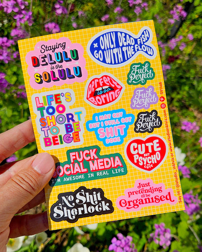 Planche de Stickers Audacieux & Colorés – 11 Stickers Fun Format A6 Studio Inktvis B.V.