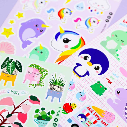 Planche de stickers Pingouin & Camion de glace – Autocollants kawaii A6 (20 stickers) studio inktvis
