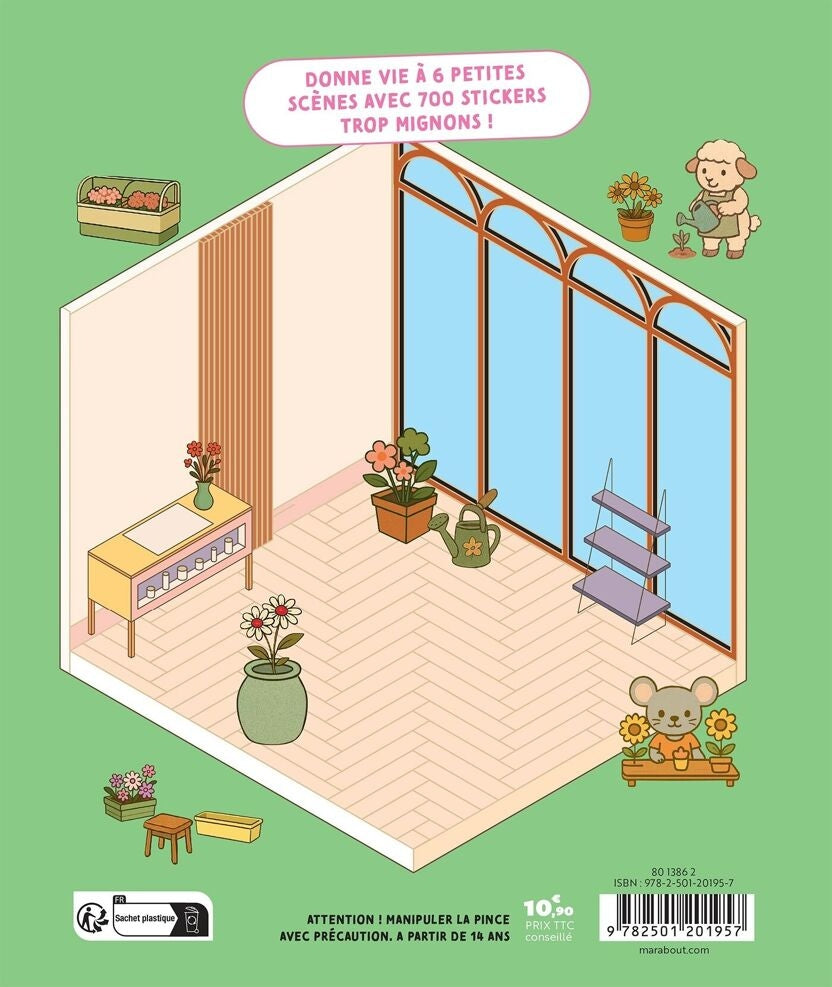 Cozy Stickers Mon Petit Fleuriste | 700 stickers créatifs & 6 scènes florales Editions Marabout