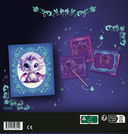 Stylet en bois fourni avec les cartes à gratter Bébés Dragons