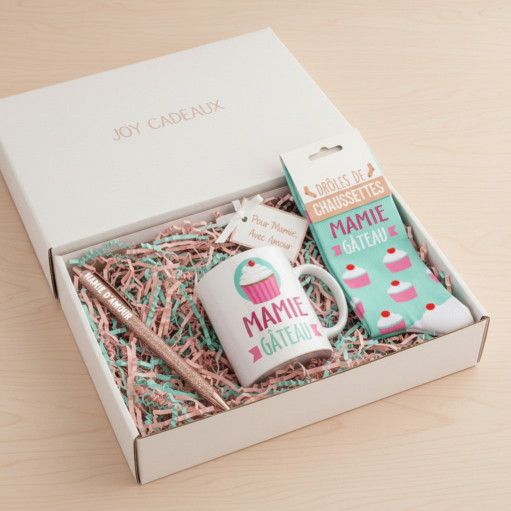 Stylo paillettes Mamie d’Amour rose – Cadeau mamie | Joy Cadeaux JOY!