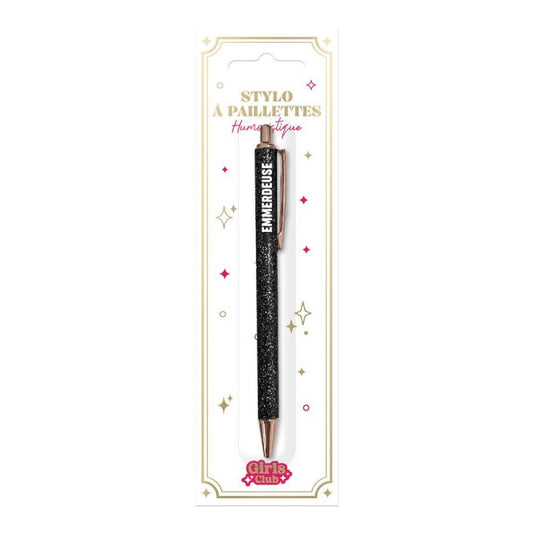 Stylo à paillettes Emmerdeuse – Stylo fantaisie humour | Joy Cadeaux JOY!