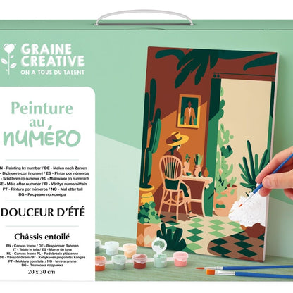 Peinture au Numéro Douceurs d'Été – Kit Créatif Toile 20 x 30 cm GRAINE CREATIVE
