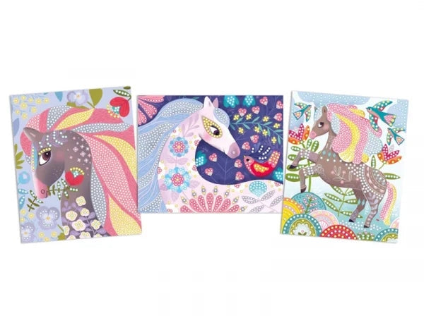 Cartes à créer Chevaux de diamants – Diamond Painting enfant 5 ans+ – Créa Lign Créa lign