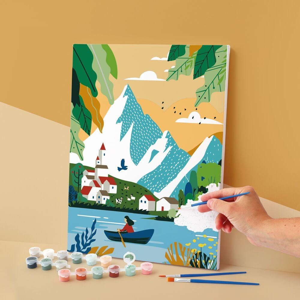 Peinture au Numéro Évasion Alpine – Tableau Créatif 30 x 40 cm GRAINE CREATIVE