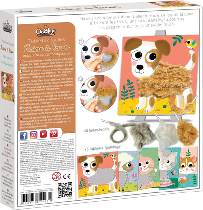 Laine à lacer animaux – Coffret créatif Mes doux compagnons Créa lign
