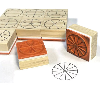 Tampons éducatifs Crealign 1/2 1/3 1/4 1/6 en bois et caoutchouc