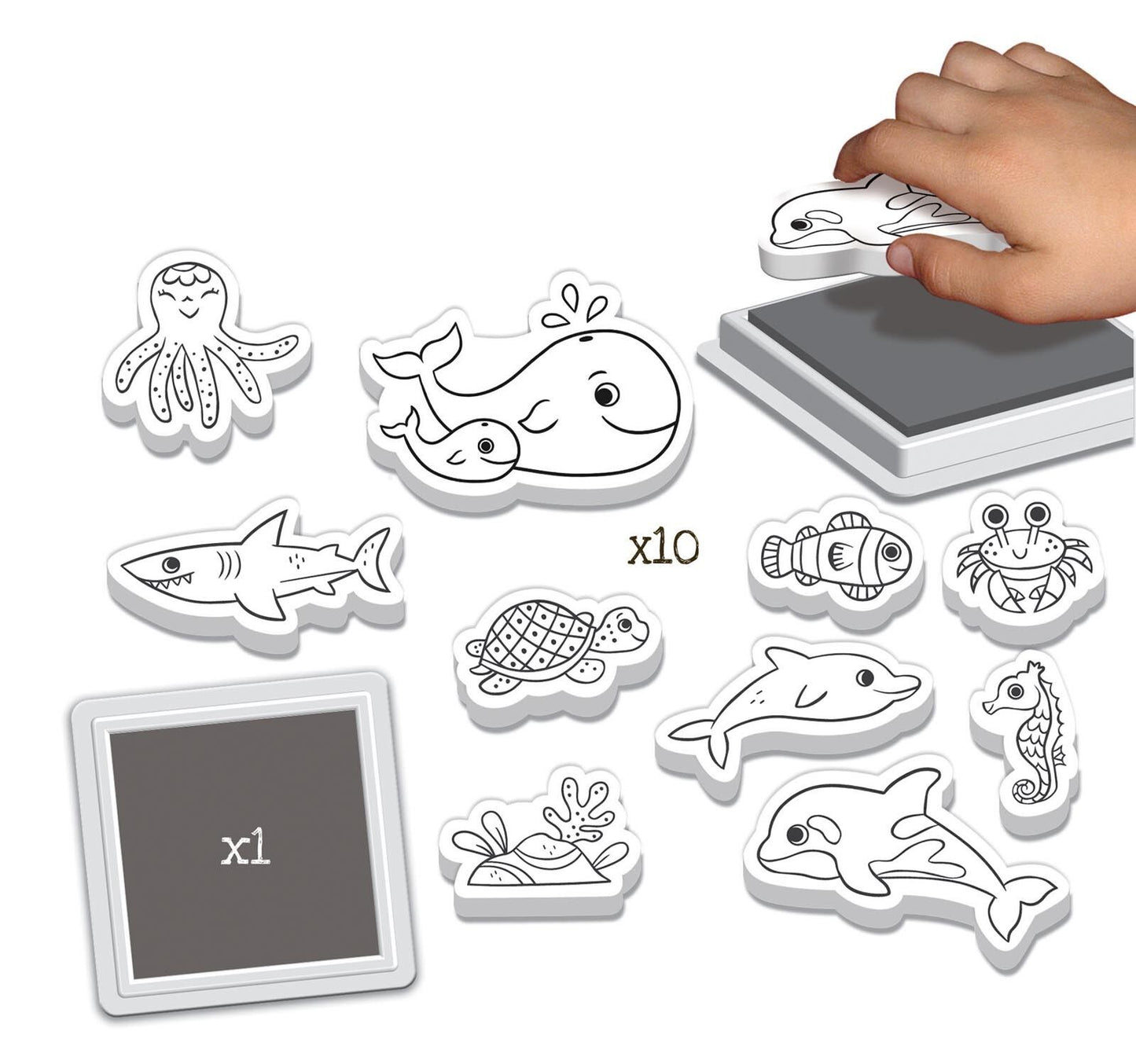 Tampons en mousse personnages marins pour activités créatives et scrapbooking