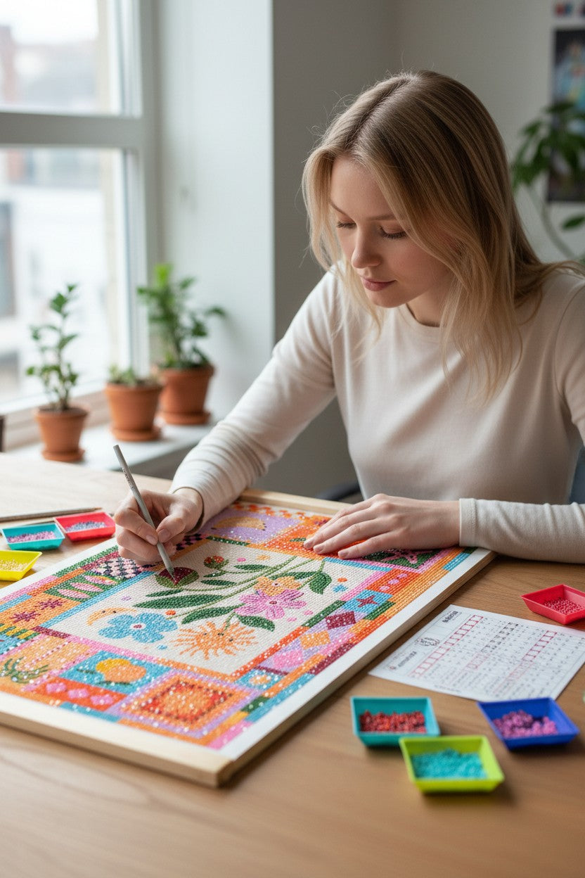 Sachets de diamants colorés pour diamond painting, strass résine kit Cosmo Sun