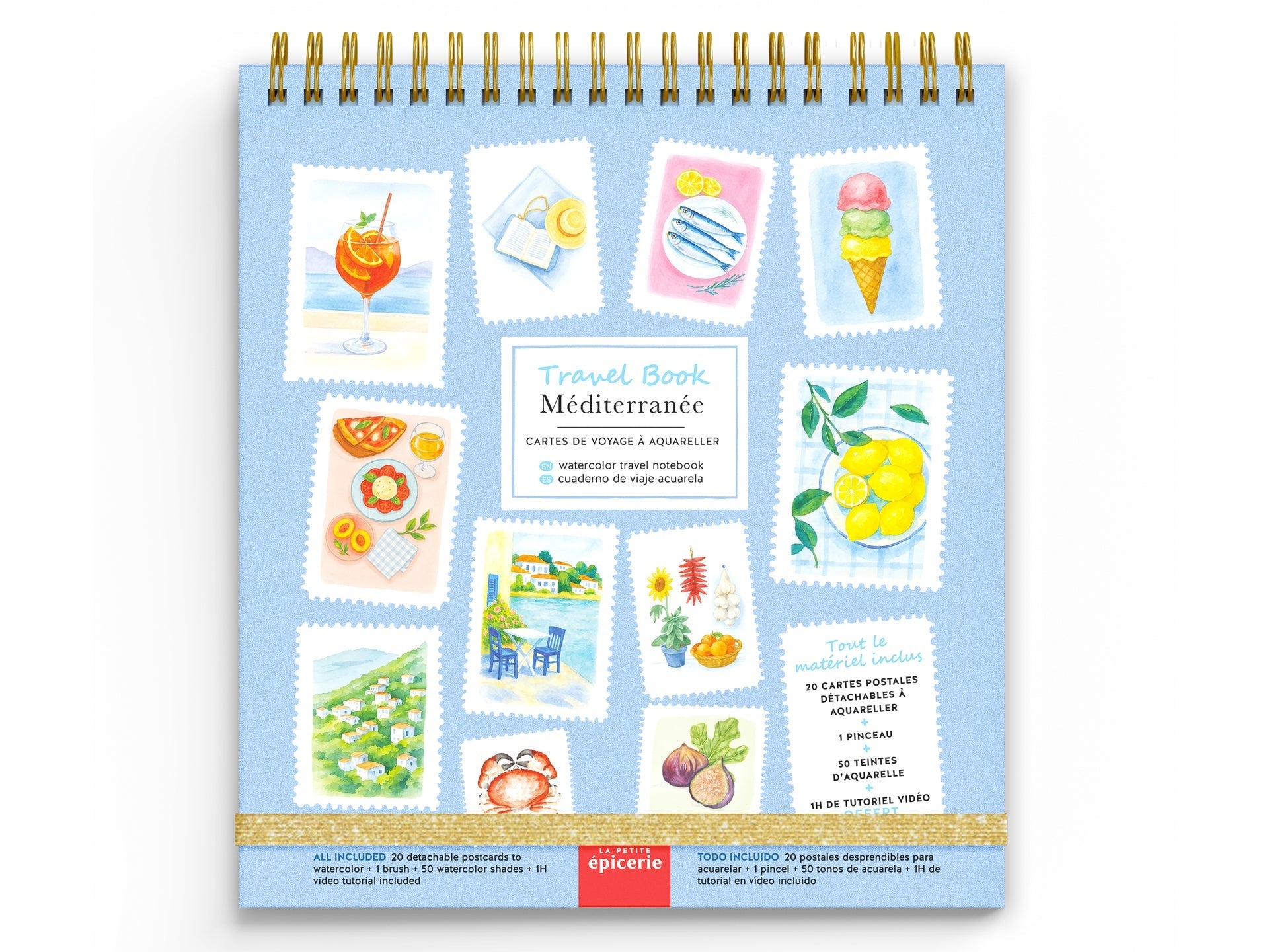 Travel Book – Carnet Aquarelle Méditerranée Débuter l’aquarelle facilement La Petite Épicerie LA PETITE EPICERIE