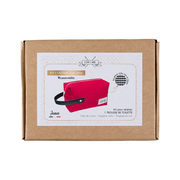 Kit Couture Trousse de Toilette “James” – Trousse Vintage en Toile & Vichy DIY Com'1 Idée