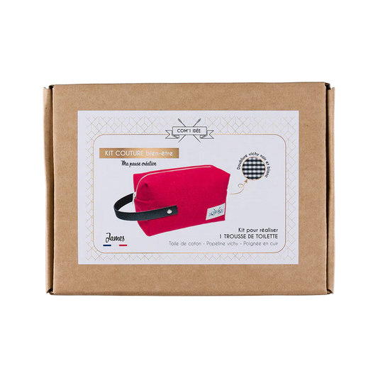 Kit Couture Trousse de Toilette “James” – Trousse Vintage en Toile & Vichy DIY Com'1 Idée