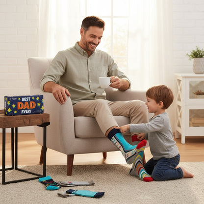 Coffret Chaussettes Best Dad Ever – United Oddsocks | 6 Chaussettes Impaires Fun | Taille 39-46 United Oddsocks