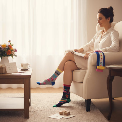 Coffret Chaussettes Best Mum Ever – United Oddsocks | 6 Chaussettes Impaires Fun | Taille 39-46 United Oddsocks