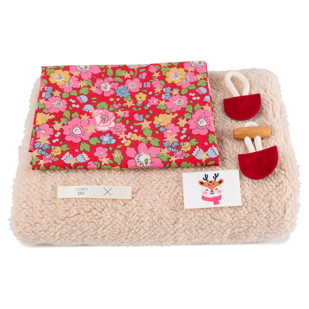 Kit couture gilet berger fille Louna – Gilet moumoute enfant doublé Liberty Com'1 Idée