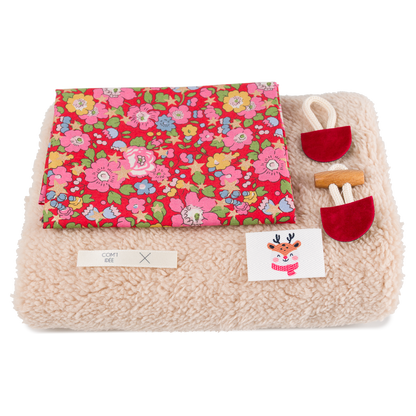 Kit couture gilet berger fille Louna – Gilet moumoute enfant doublé Liberty Com'1 Idée