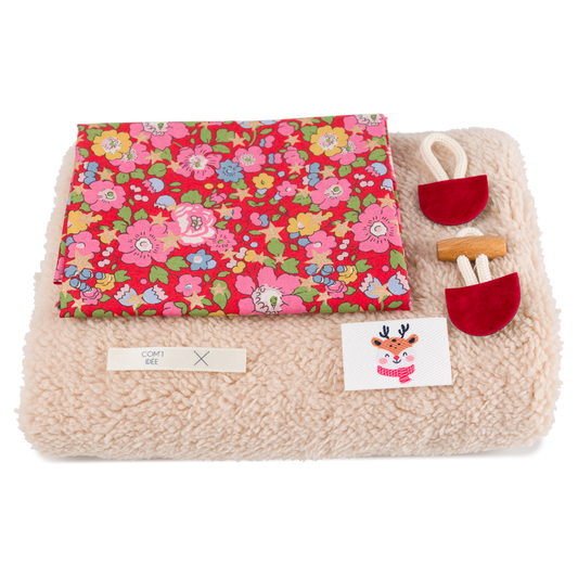 Kit couture gilet berger fille Louna – Gilet moumoute enfant doublé Liberty Com'1 Idée