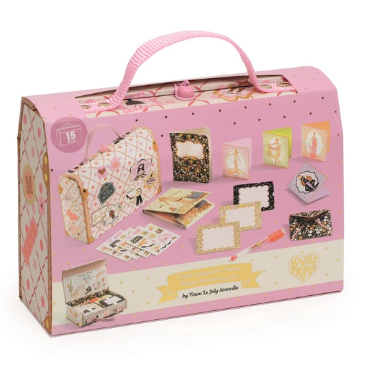 Valise de Papeterie Tinou – Coffret Créatif Mode et Correspondance Enfant Djeco